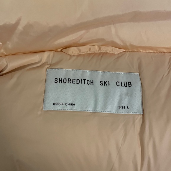 Shoreditch Ski Club Willow Short Puffer Jacket in Peach Size L NWOT - Picture 9 of 9